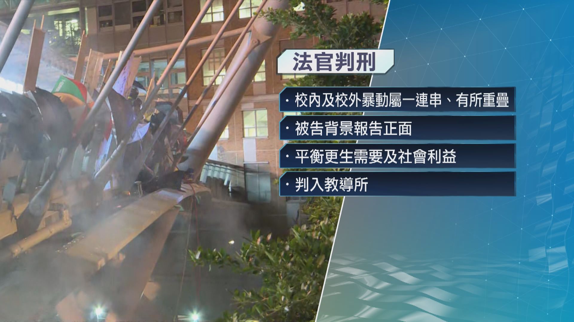理大衝突20歲學生認暴動判入教導所　官促修例增判刑自由度