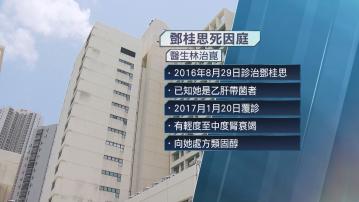 疑醫生開漏藥引肝衰竭死亡 鄧桂思死因研訊開庭