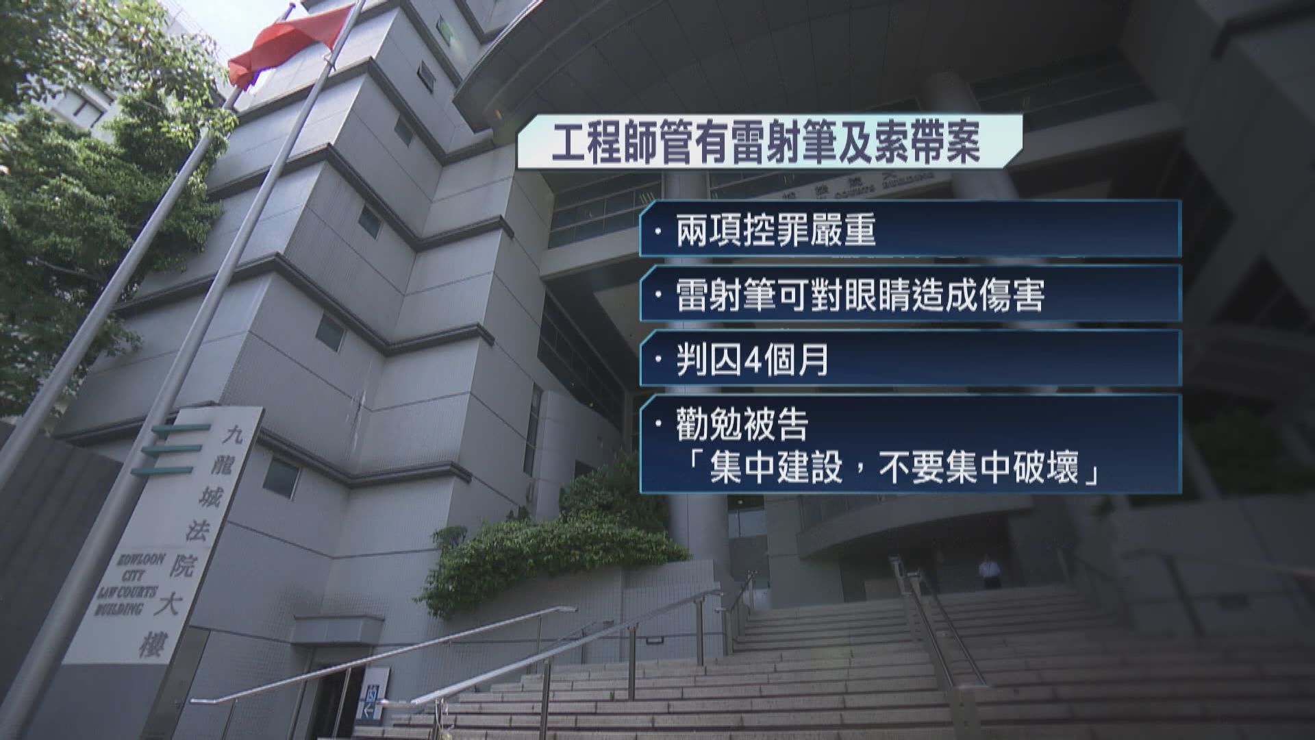 工程師藏雷射筆及索帶 管有武器等罪成判囚4個月