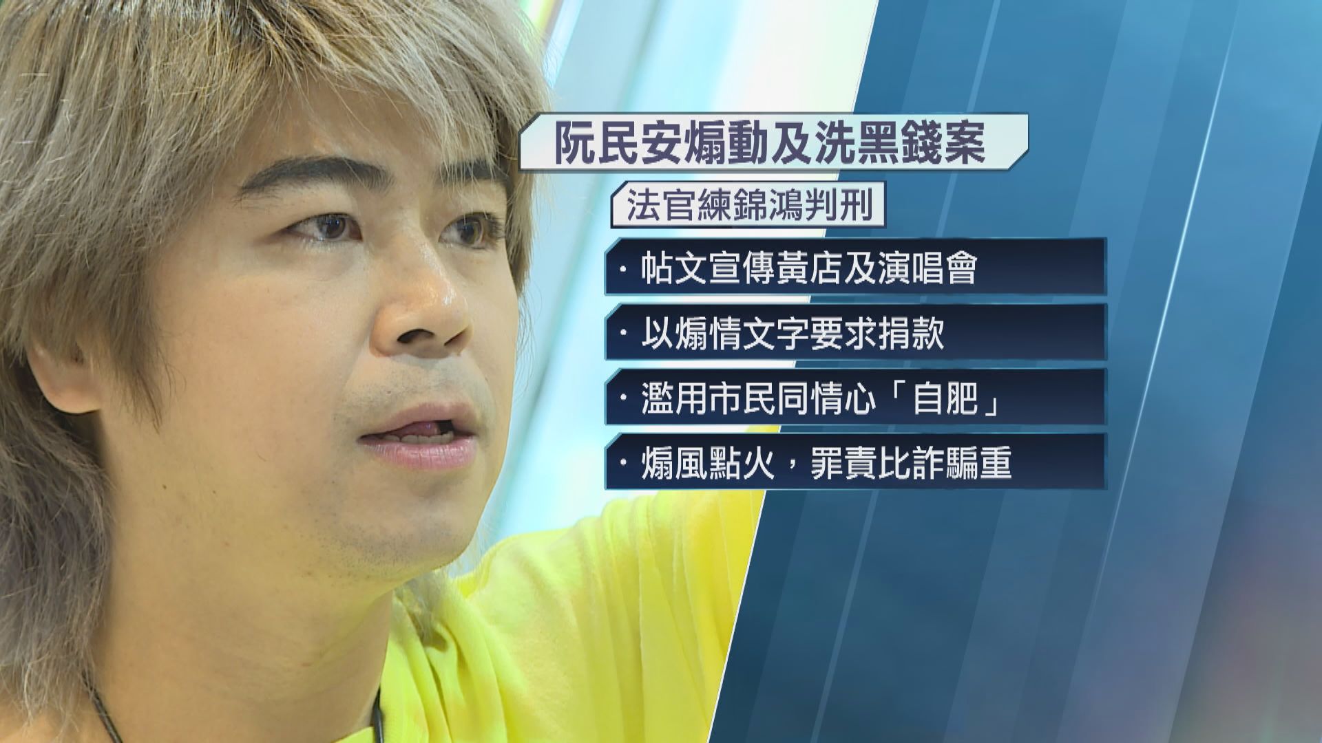 法官：阮民安濫用市民同情心以「自肥」 比普通罪犯卑劣 判囚26個月