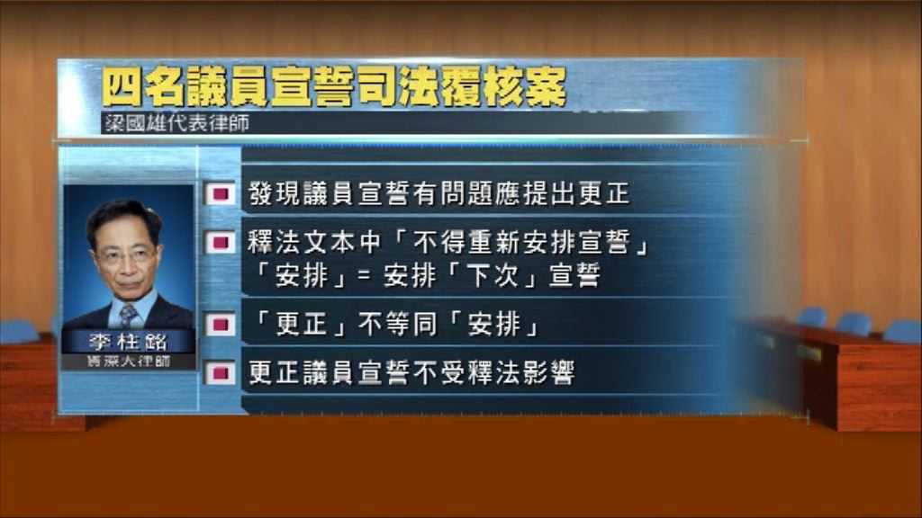 李柱銘：更正議員宣誓不受釋法影響