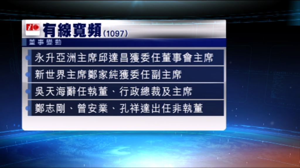 有線寬頻公布董事會變動