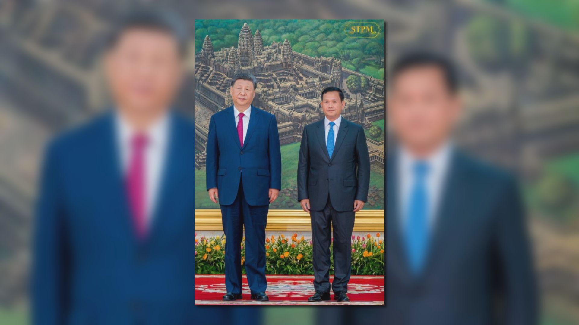 國家主席習近平與柬埔寨國王西哈莫尼會晤