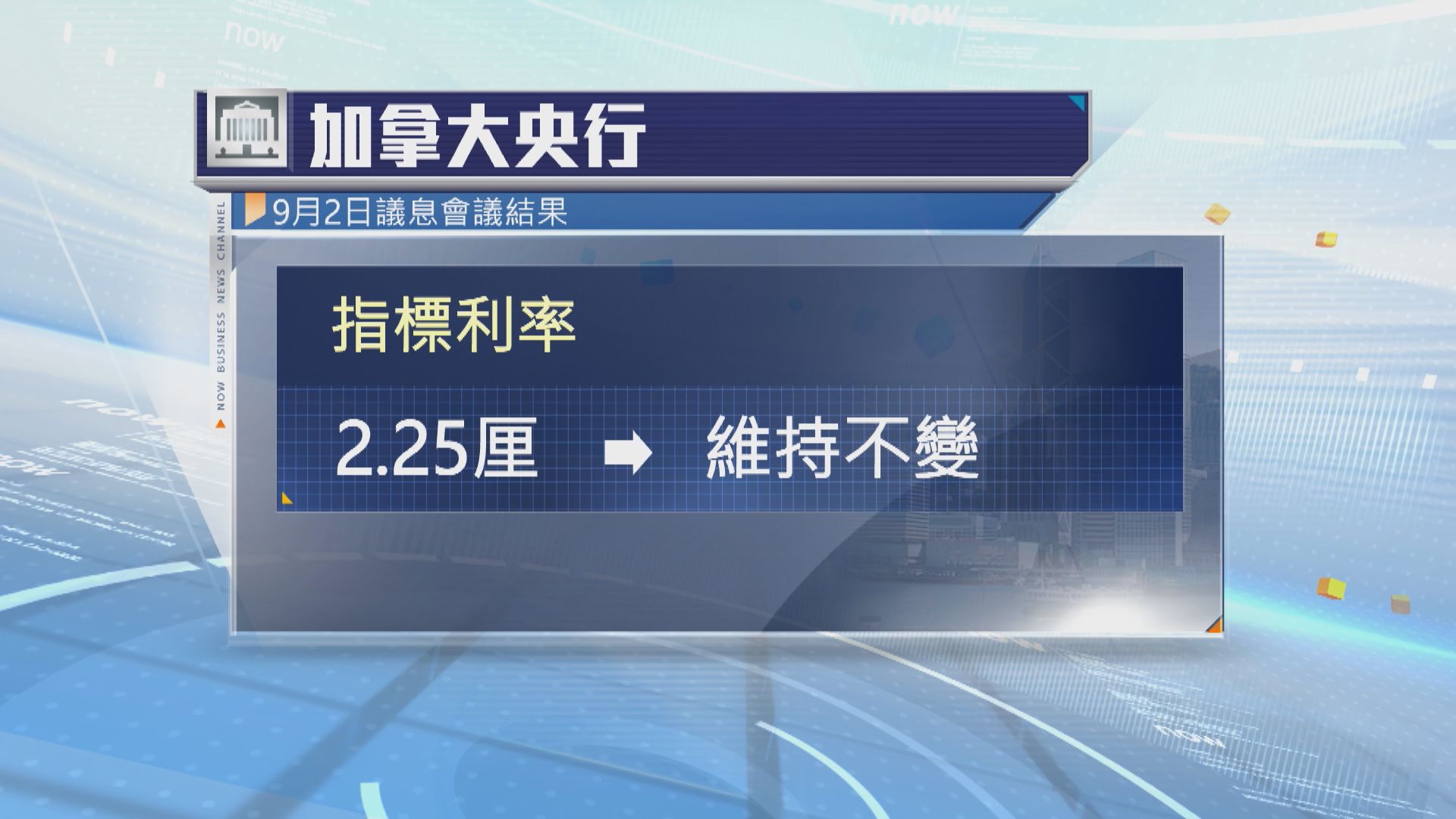 加拿大央行維持利率不變 
