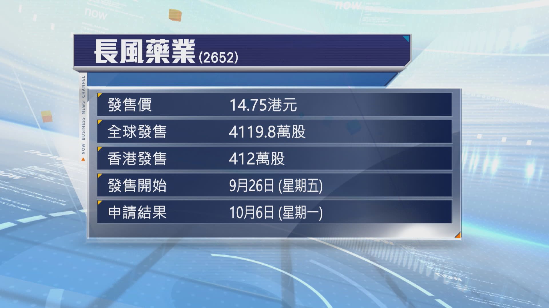 長風藥業開始招股