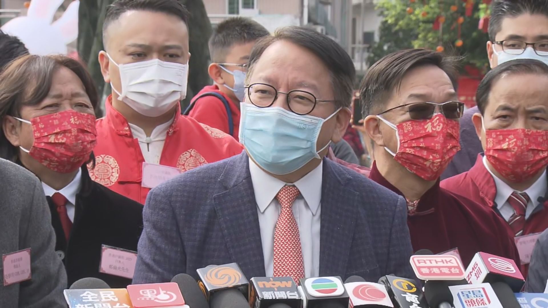 陳國基到大埔林村許願樹拋寶牒　稱與內地商討免核酸、無配額全面通關