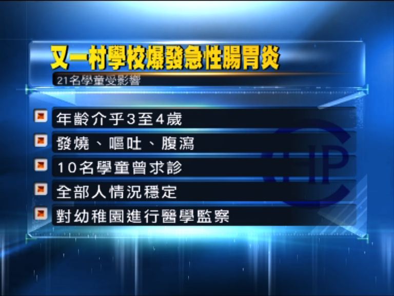 九龍塘幼稚園爆發急性腸胃炎
