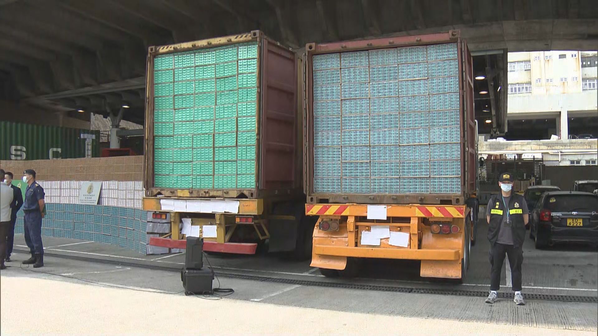 海關檢2400萬支私煙　拘兩貨櫃車司機