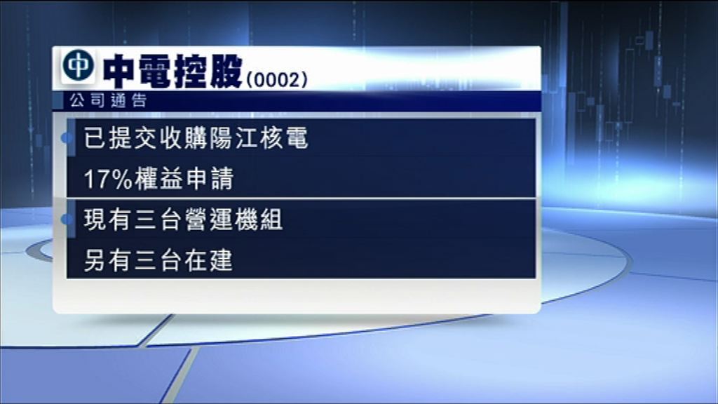 【今遞申請】中電擬購中廣核附屬17%股權