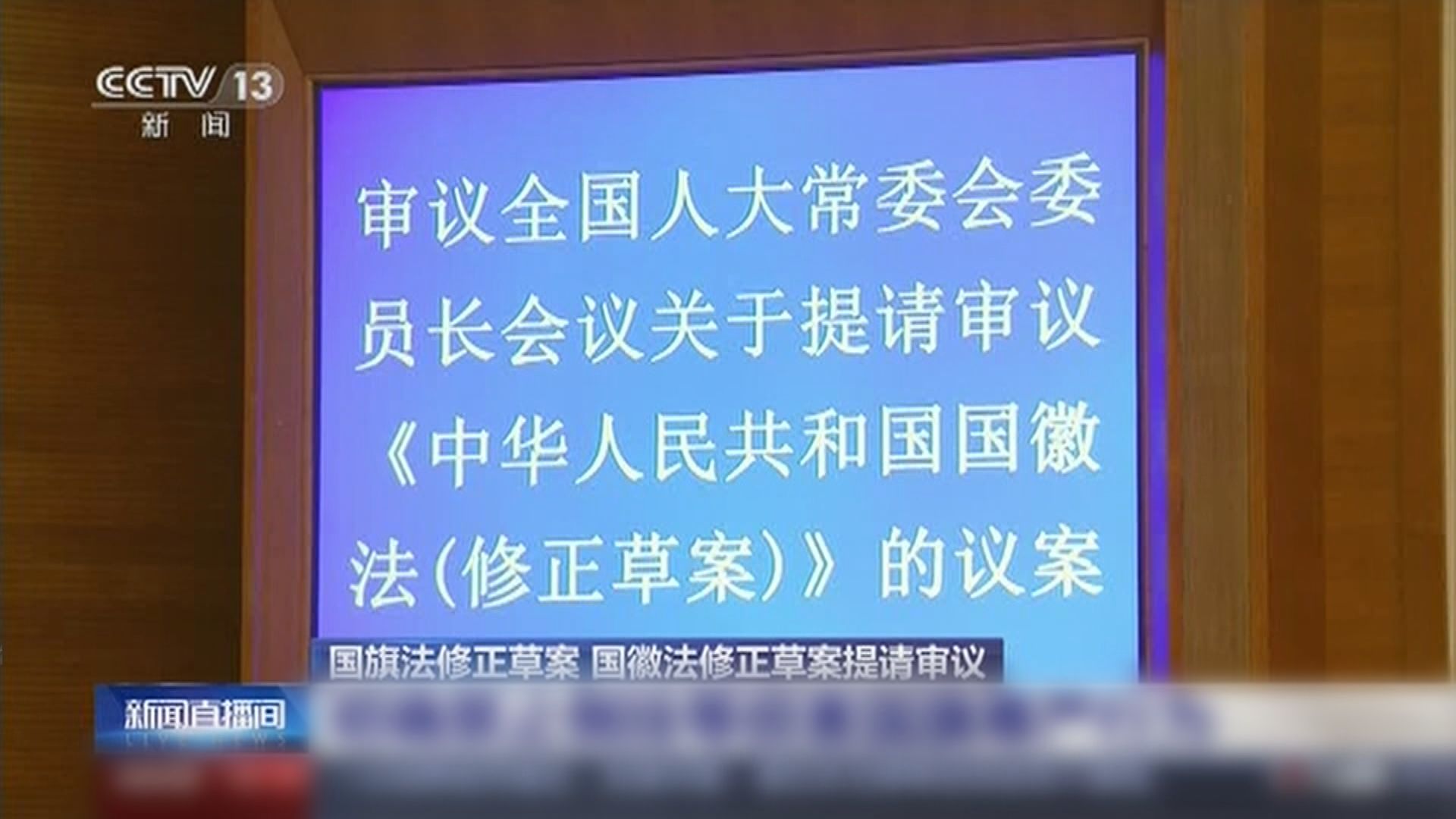 人大常委審議國旗法修正草案