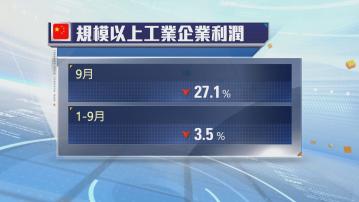 首九月內地企業利潤按年跌3.5%　年內首度下跌