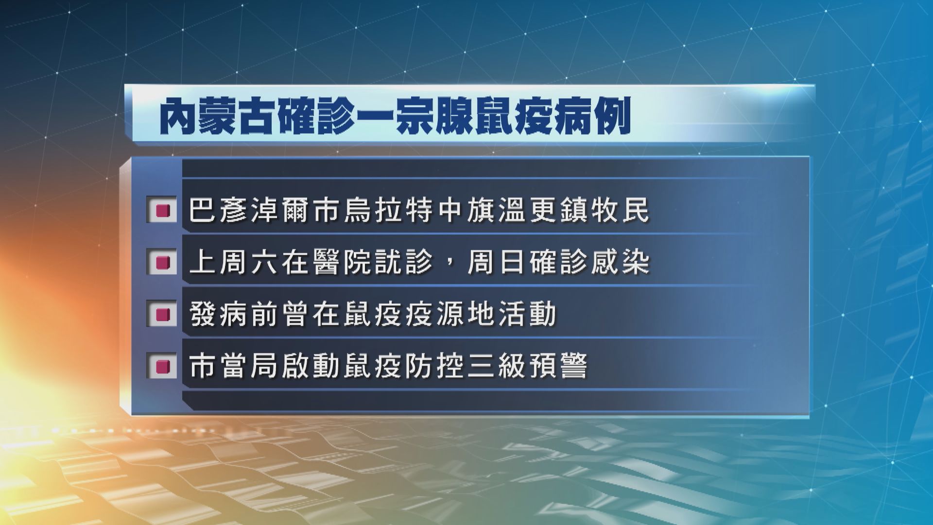 內蒙古一人確診腺鼠疫　當局啟動鼠疫防控三級預警