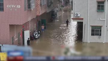 廣東惠州市河水倒灌　 當地緊急加固堤壩及轉移民眾