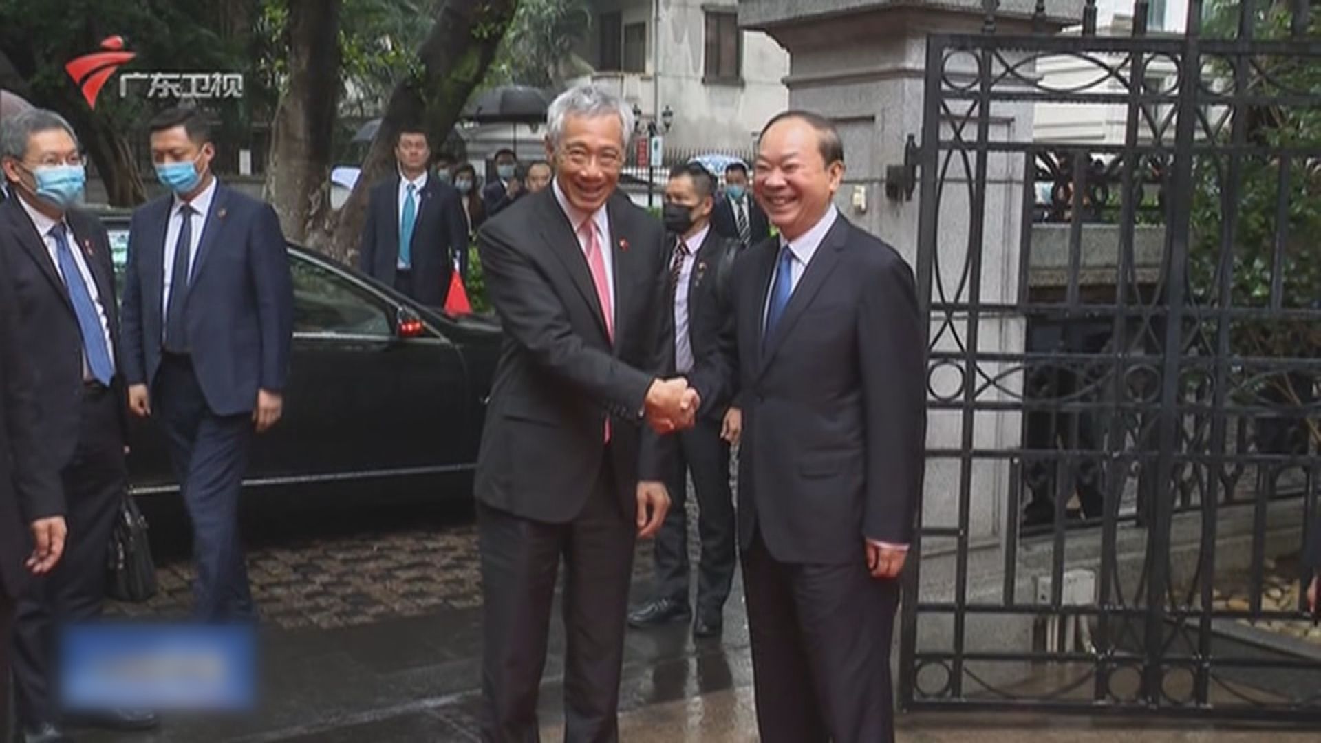 李顯龍與廣東省委書記黃坤明會面