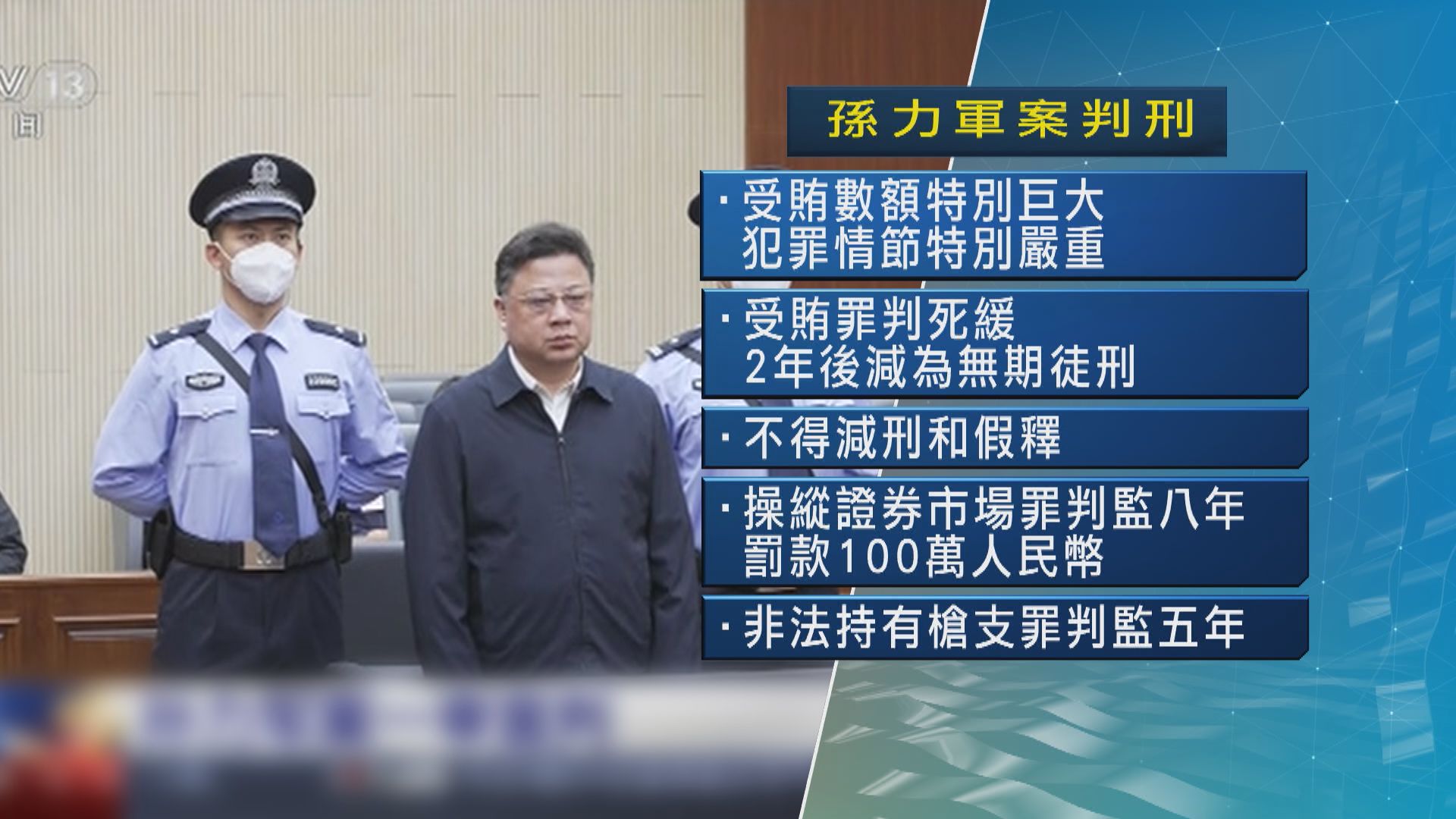 公安部前副部長孫力軍因受賄罪一審被判死緩