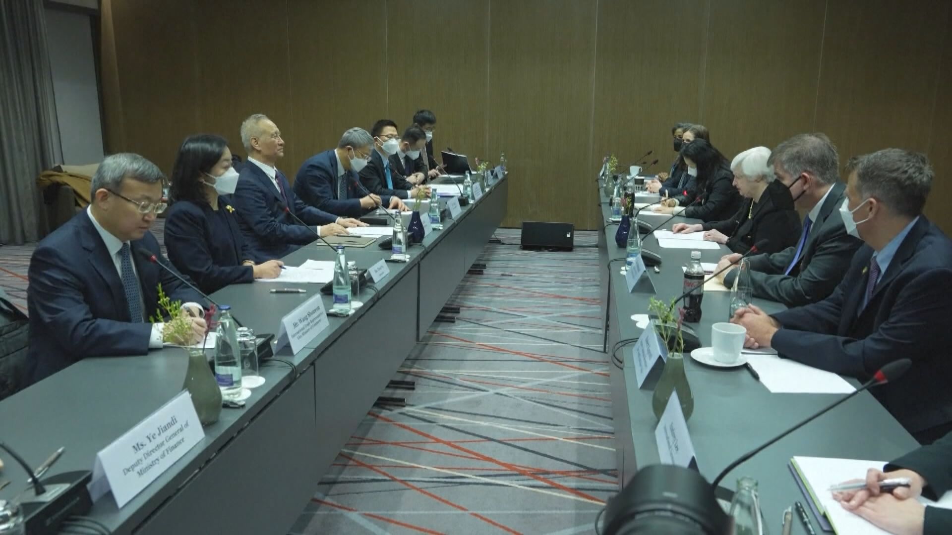 美國財長耶倫跟劉鶴和易綱會面