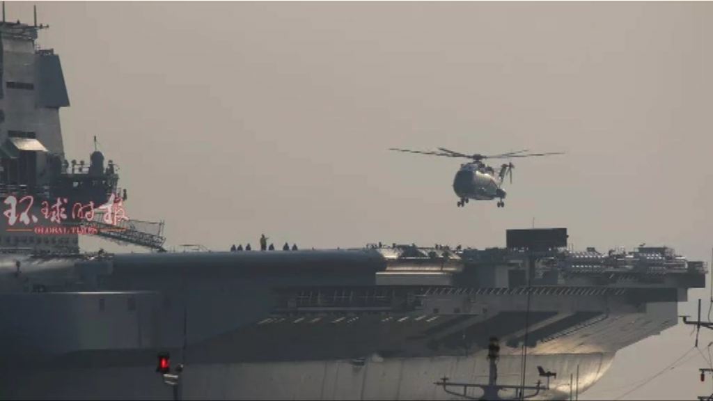國產航母首有直升機升降料海試近