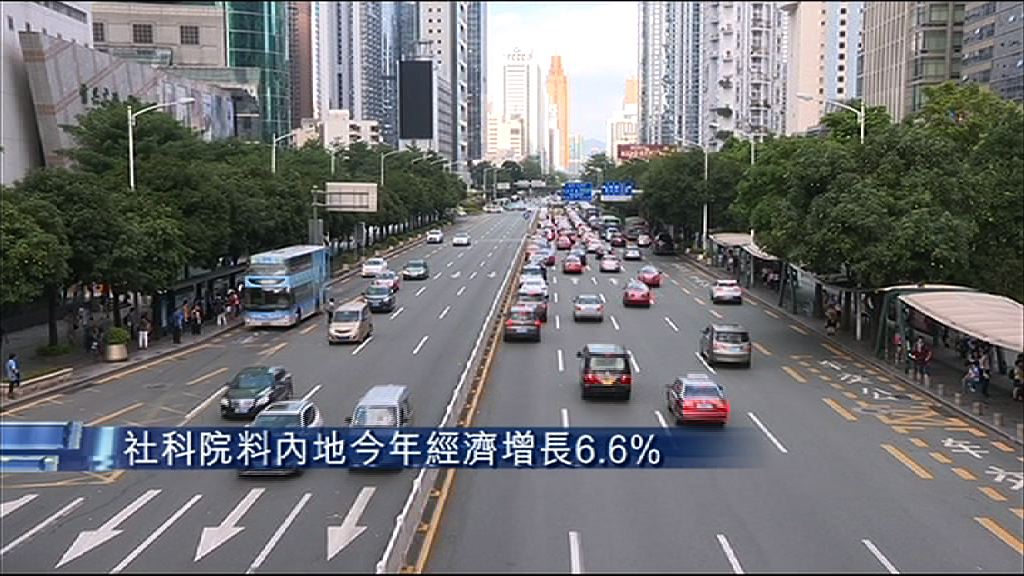 【逐季放緩】社科院料內地今年經濟增長6.6%