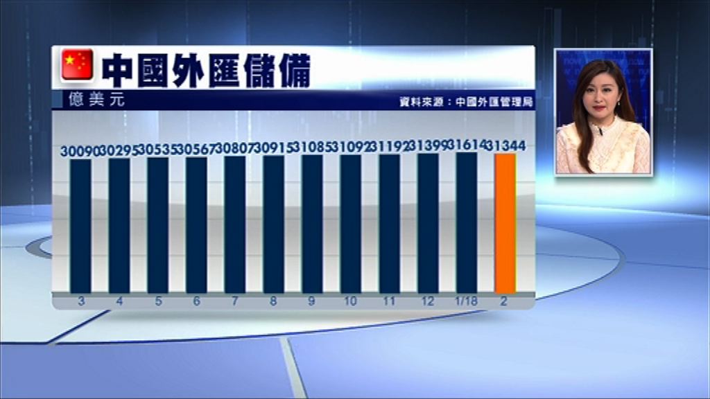 【12連升斷纜】內地2月外儲跌至3.13萬億美元