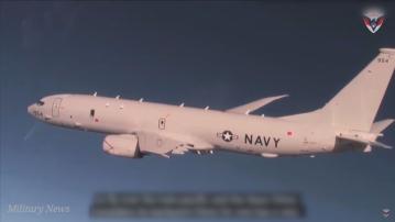 美國反潛巡邏機過航台灣海峽 解放軍戰機跟監警戒