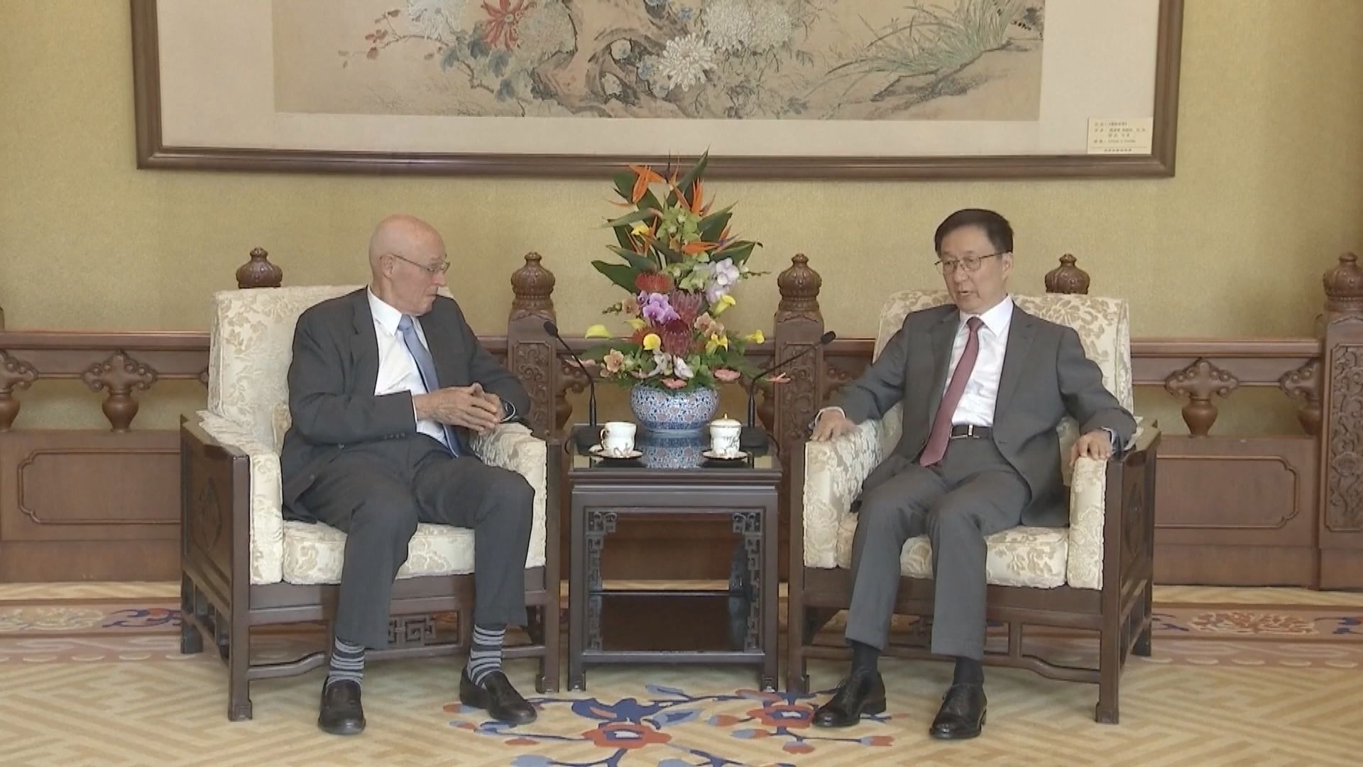 韓正會見美國前財長保爾森