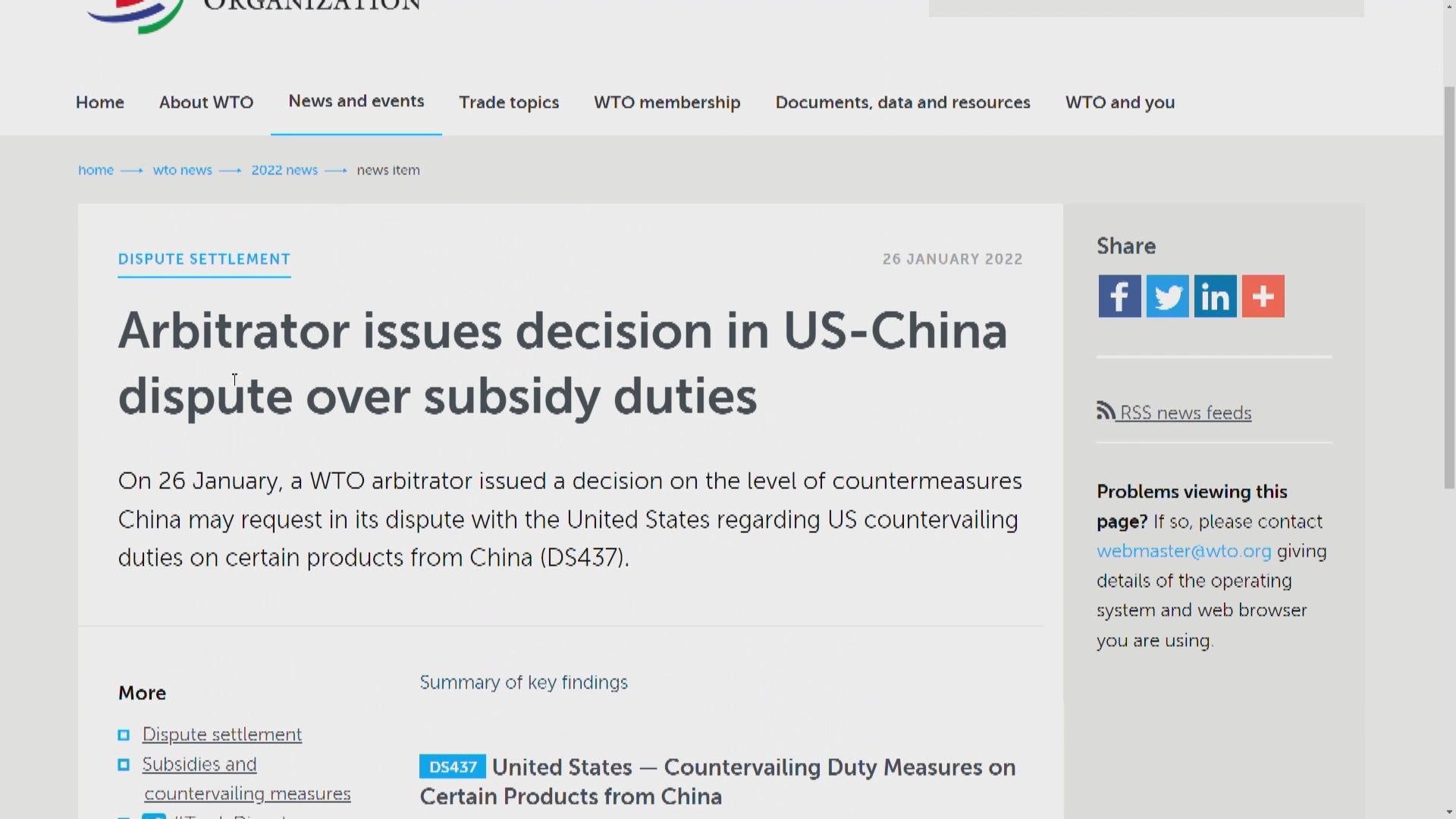 世貿裁定中國可向美國進口貨品報復徵稅　歐盟向世貿抗議中國向立陶宛實施歧視政策