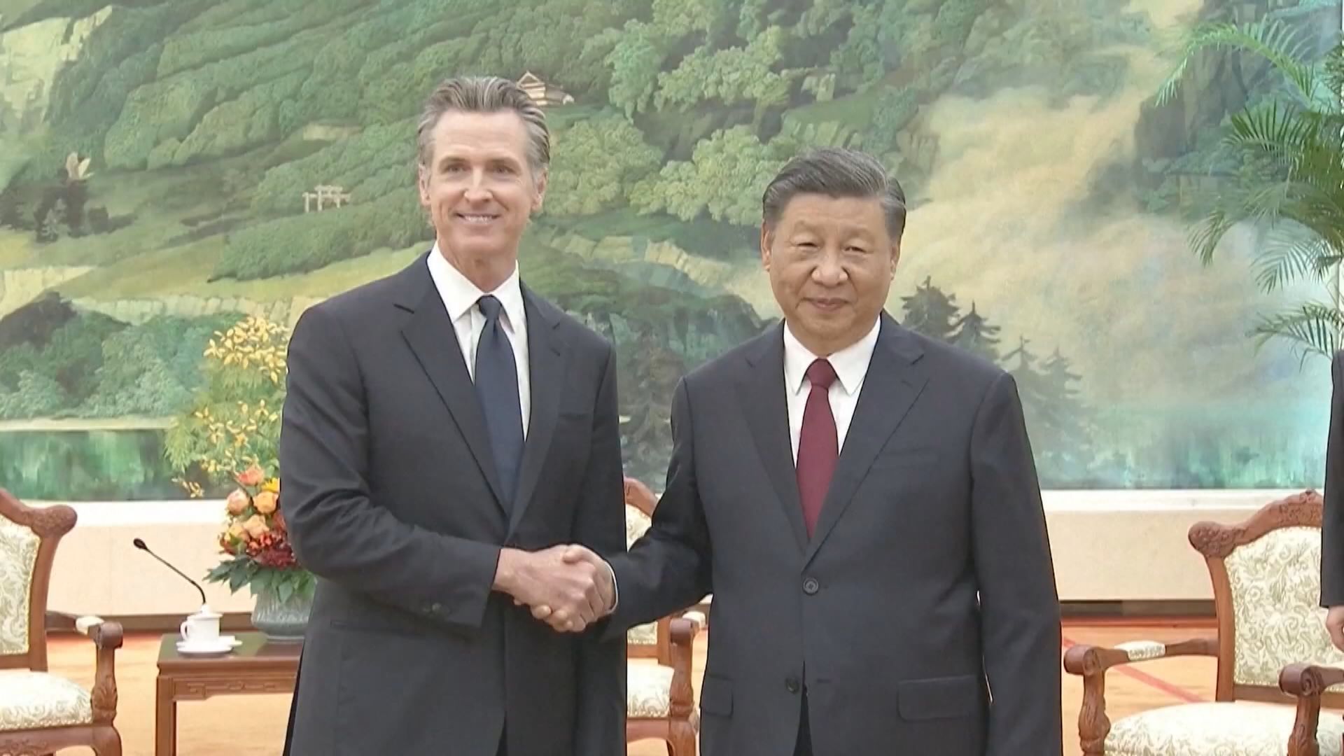 習近平會見加州州長紐瑟姆 指中美關係堅持原則為相互尊重