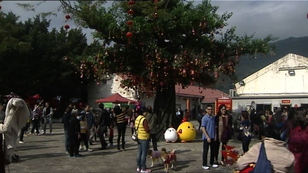 大埔林村市民拋寶牒許願