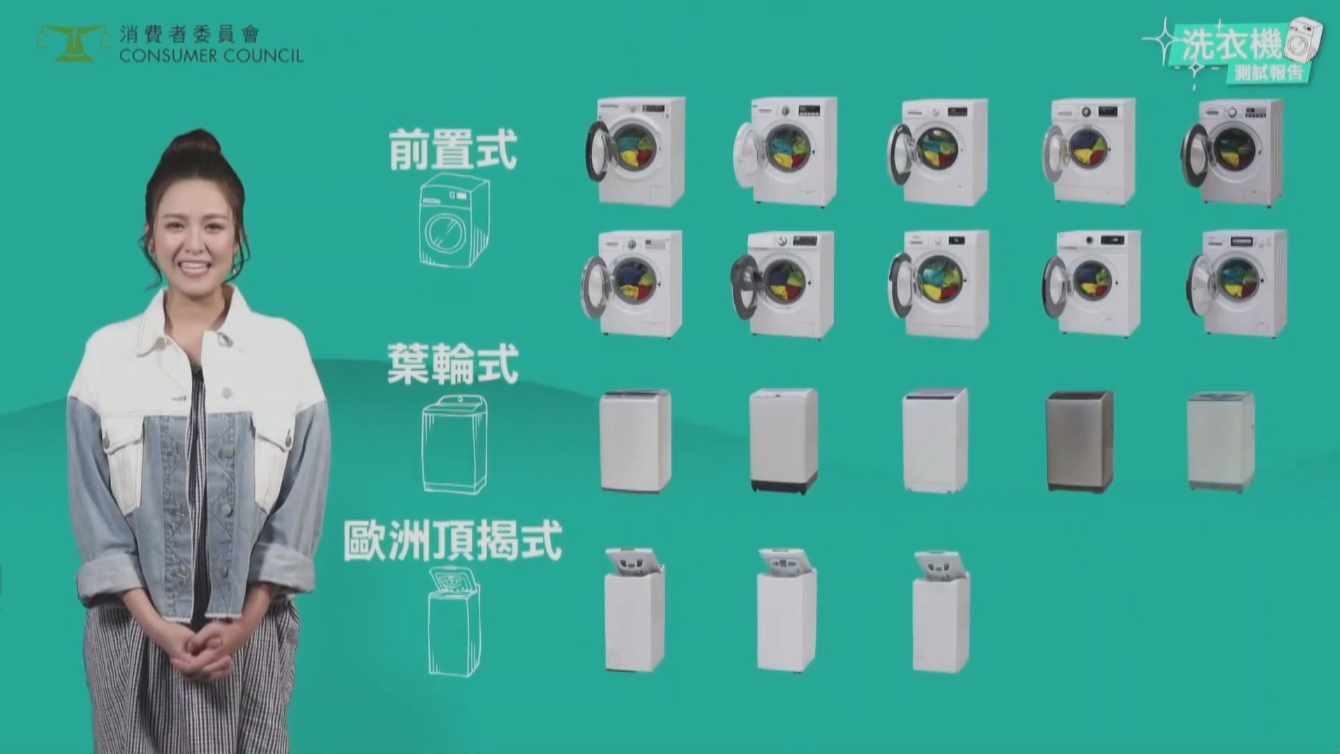 消委會：前置式及歐洲頂揭式洗衣機樣本潔淨程度較高