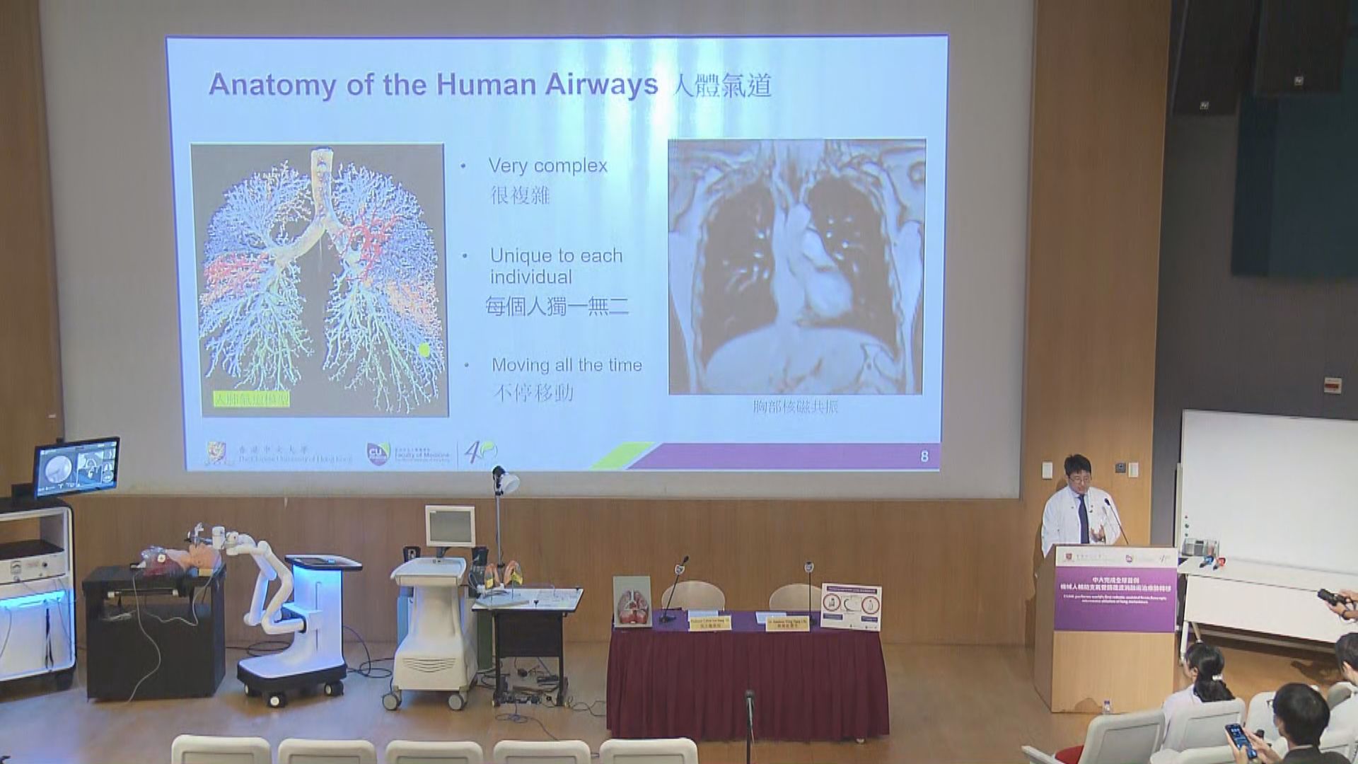 中大以機械人操控支氣管鏡助病人切除肺腫瘤　為全球首例
