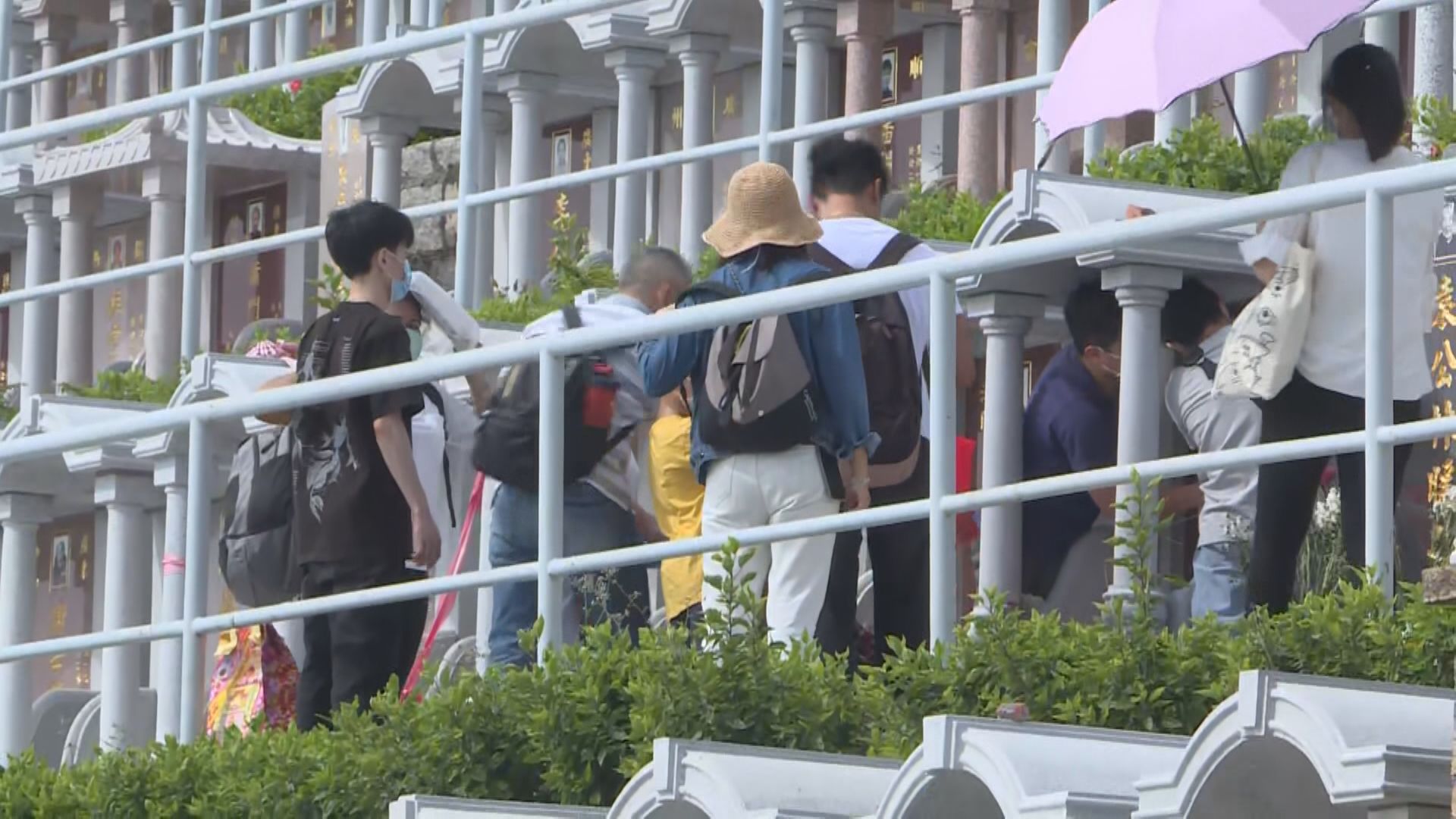 【重陽節】有家庭一行十多人為免違限聚令分批墓前拜祭