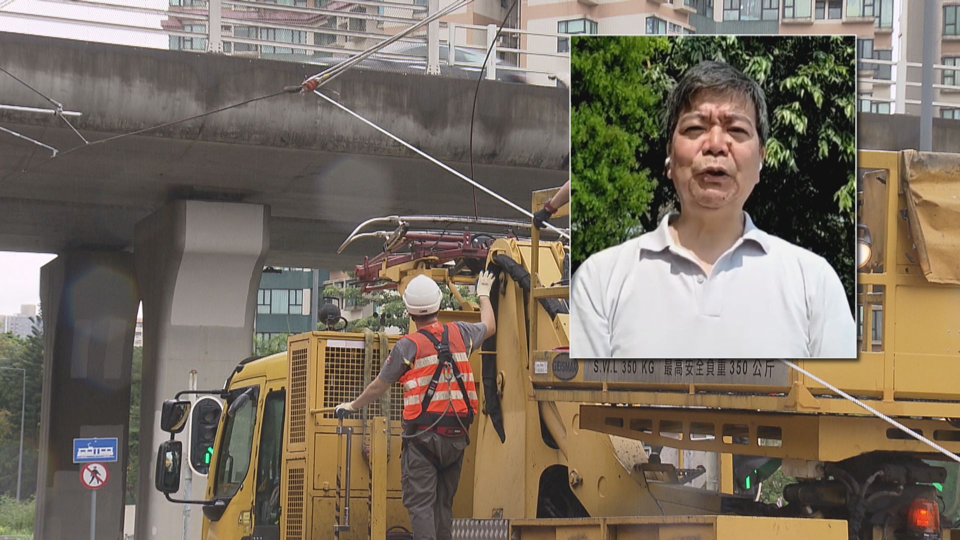 去年至今共3宗吊臂車撞輕鐵電纜　工程師倡裝「龍門架」預防