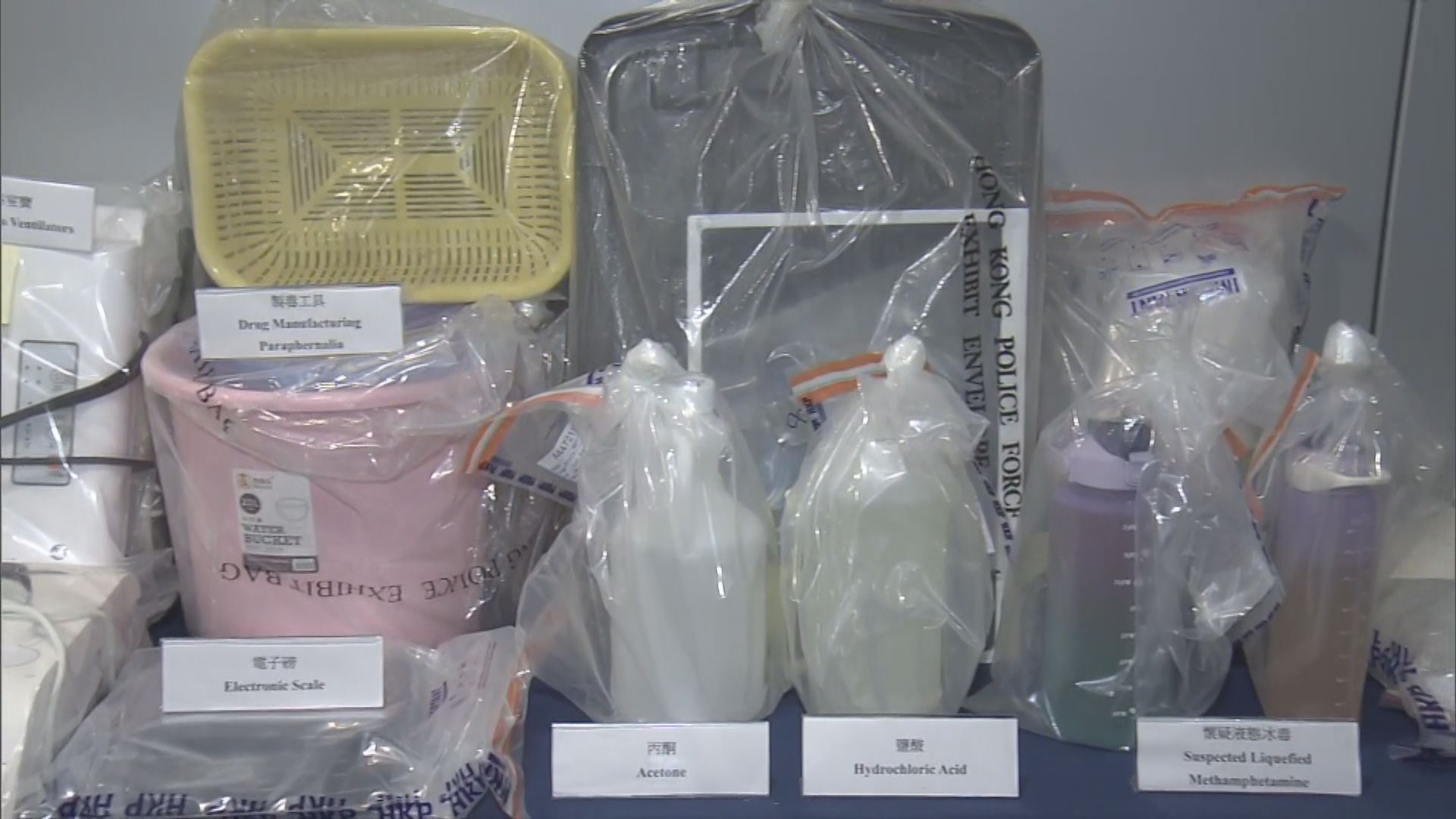 警方檢獲500萬元懷疑冰毒及原材料 拘兩名男子