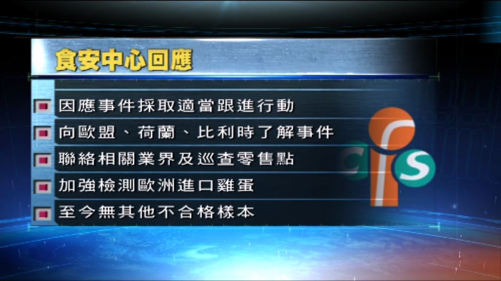 食安中心：目前僅荷蘭雞蛋樣本不合格