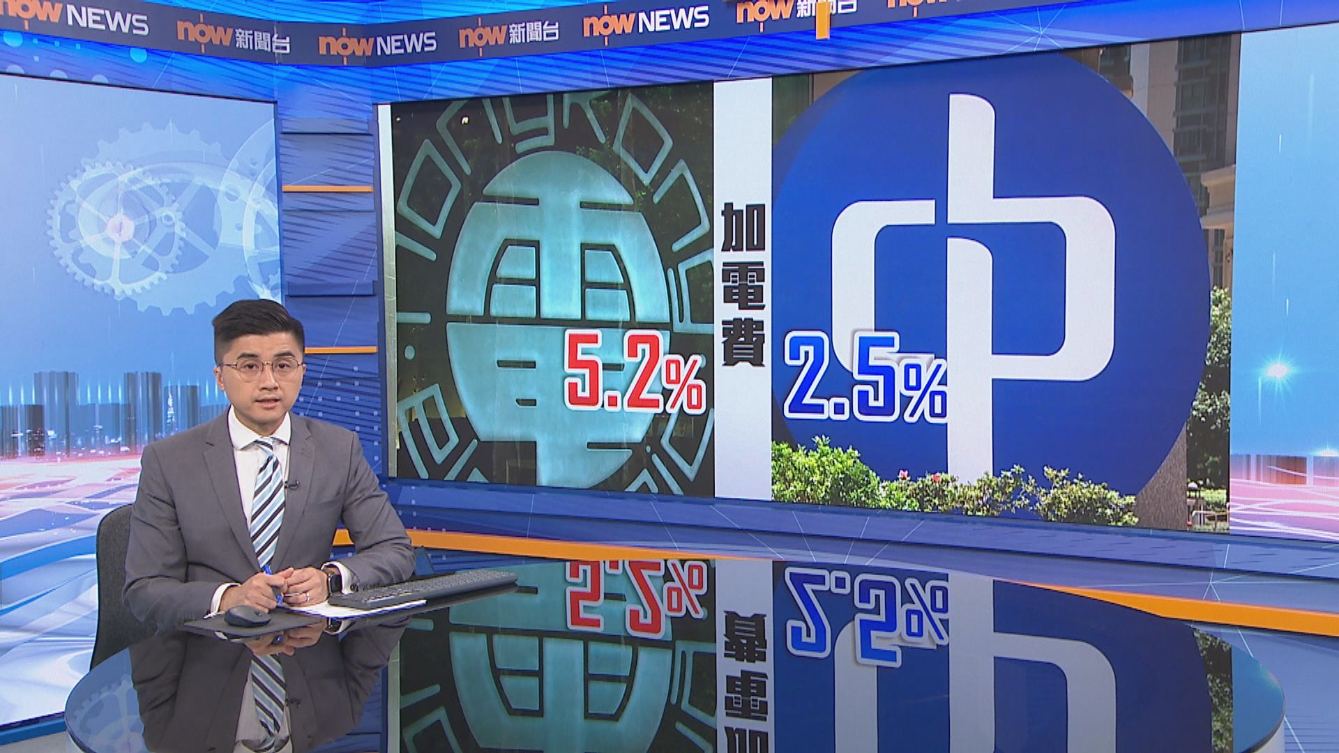 中電港燈明年分別加電費2.5%及5.2%