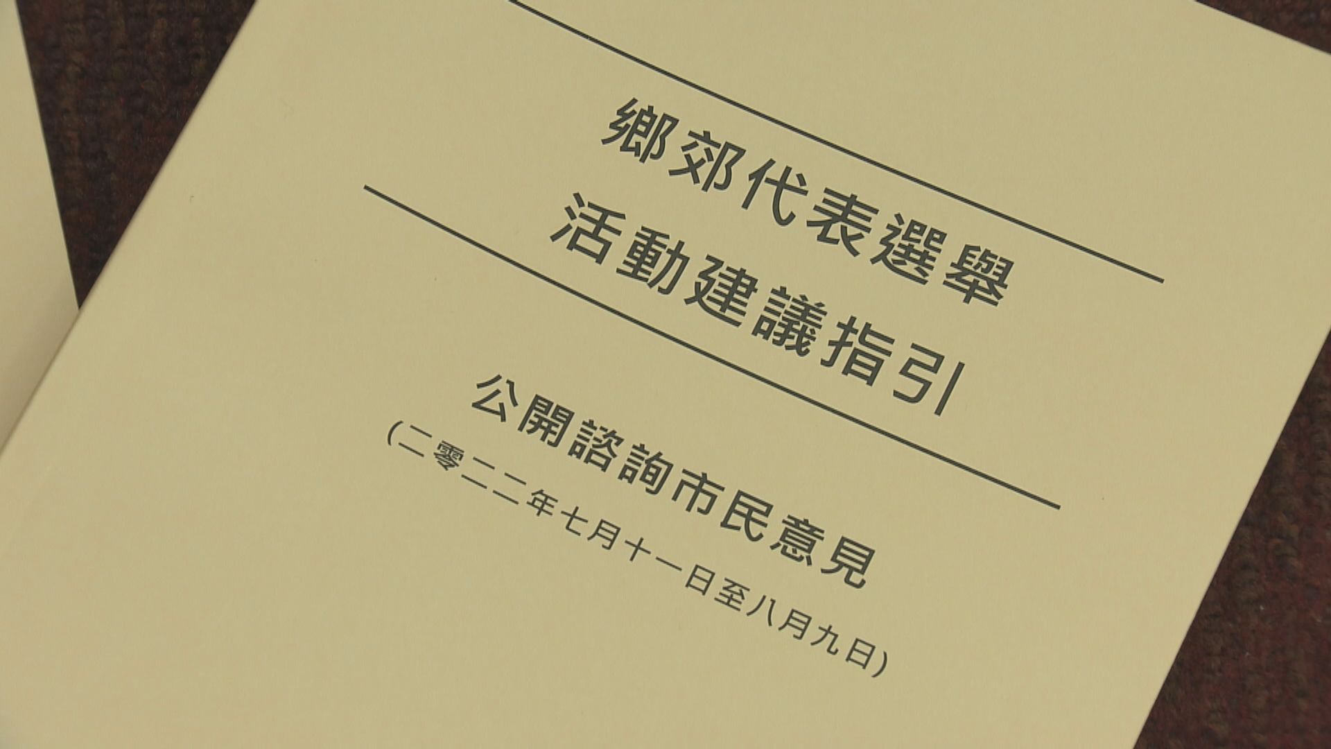 鄉郊代表選舉明年一月舉行　選舉活動指引展開公眾諮詢