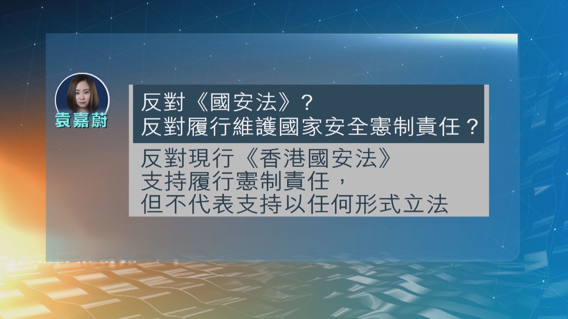 袁嘉蔚否認有意改變香港法律地位　劉頴匡重申反對港獨