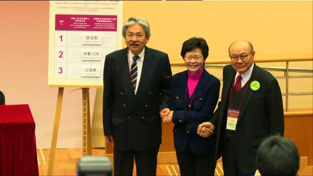 特首選舉簡介會抽出三名候選人編號