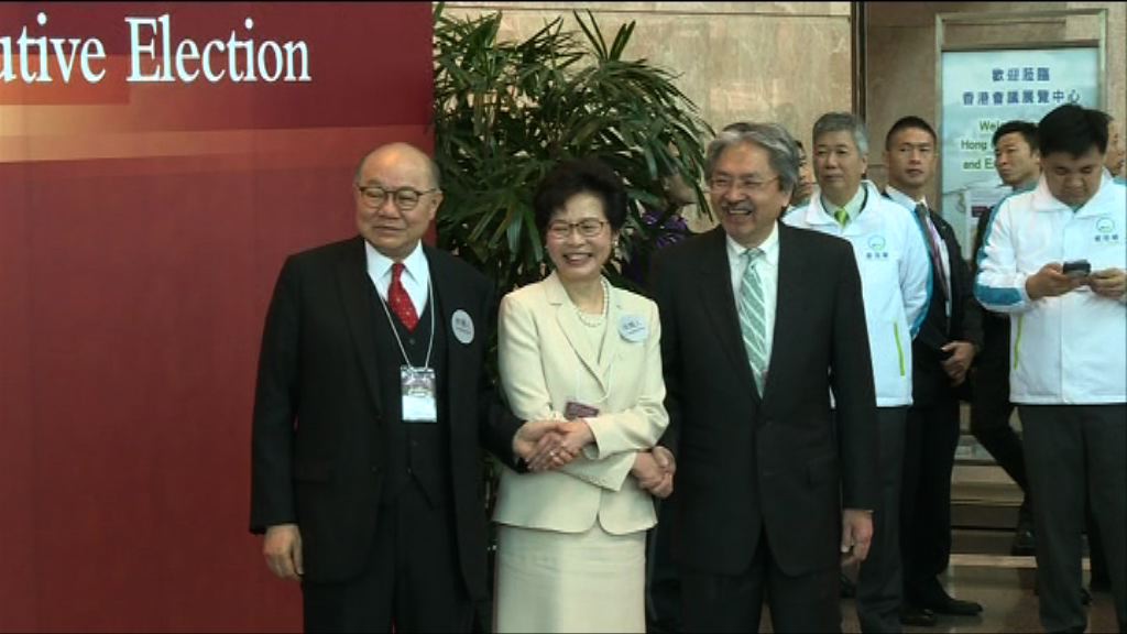 特首選舉開始投票　三候選人碰頭互相握手