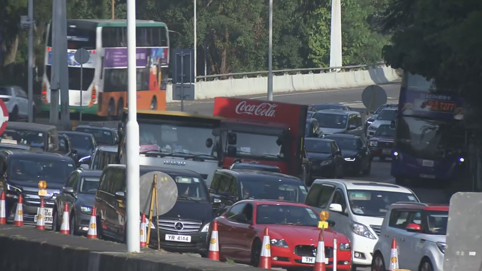 大老山隧道實施易通行首個工作日 擠塞情況過往相若