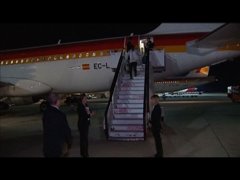 首批獲重新安置到西班牙的難民抵埗