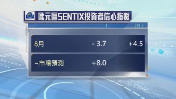 歐元區投資者信心急跌