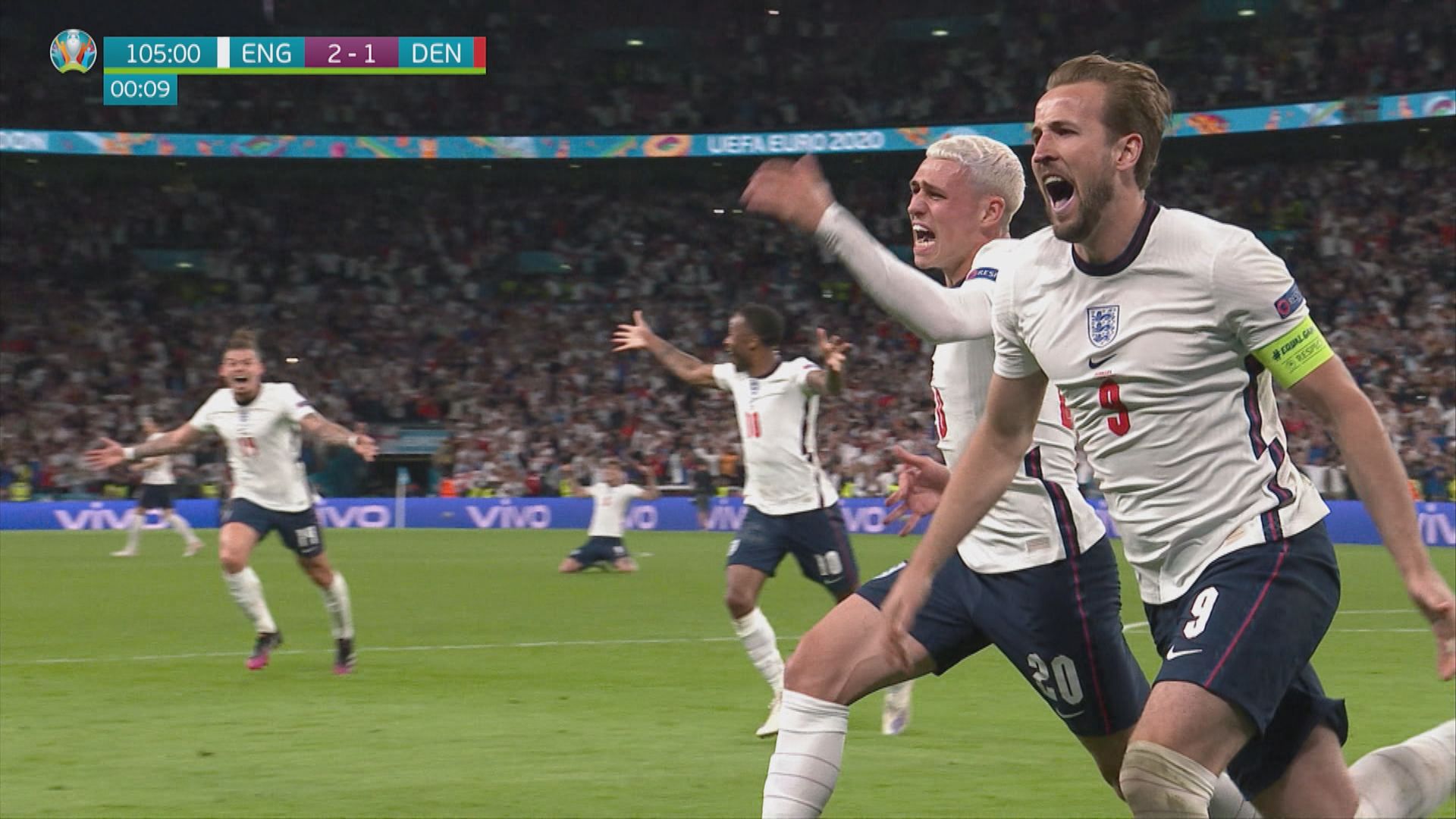 英格蘭2:1丹麥　首次打入歐國盃決賽