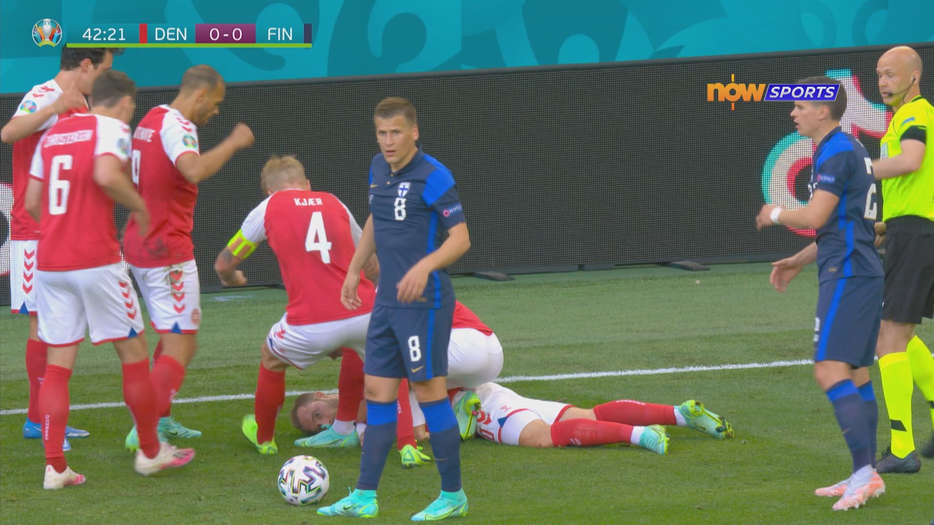 丹麥中場艾歷臣比賽期間暈倒　卡亞關鍵處理救其一命