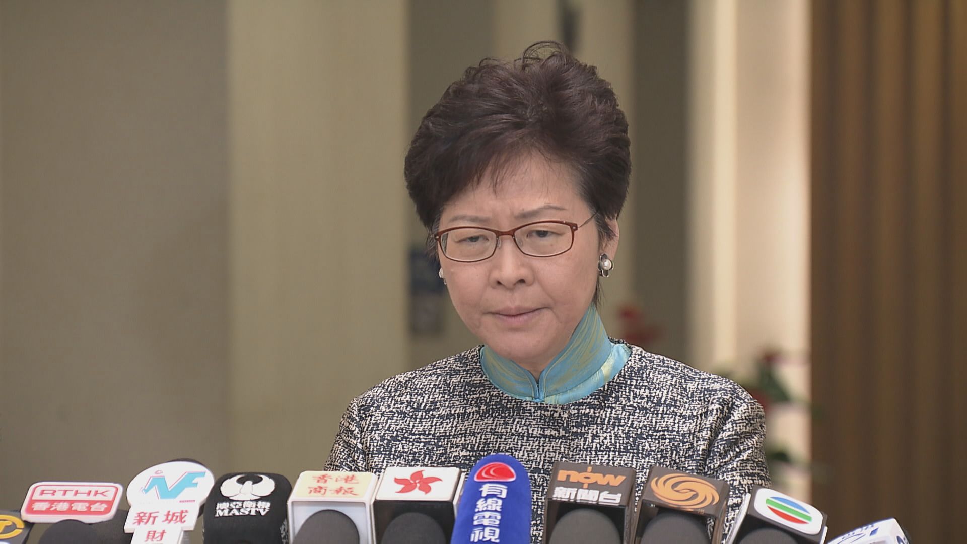 林鄭：未有宣布全港停工因暫無機制