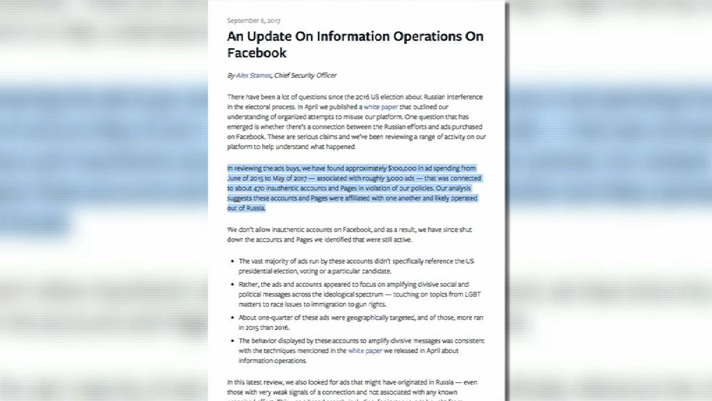facebook假帳戶疑干預去年美國大選