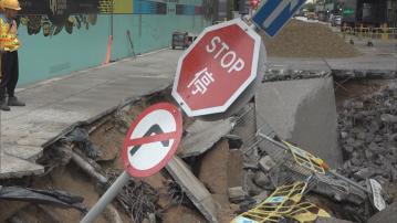 深水埗海壇街路陷 水務署渠務署路政署跟進維修