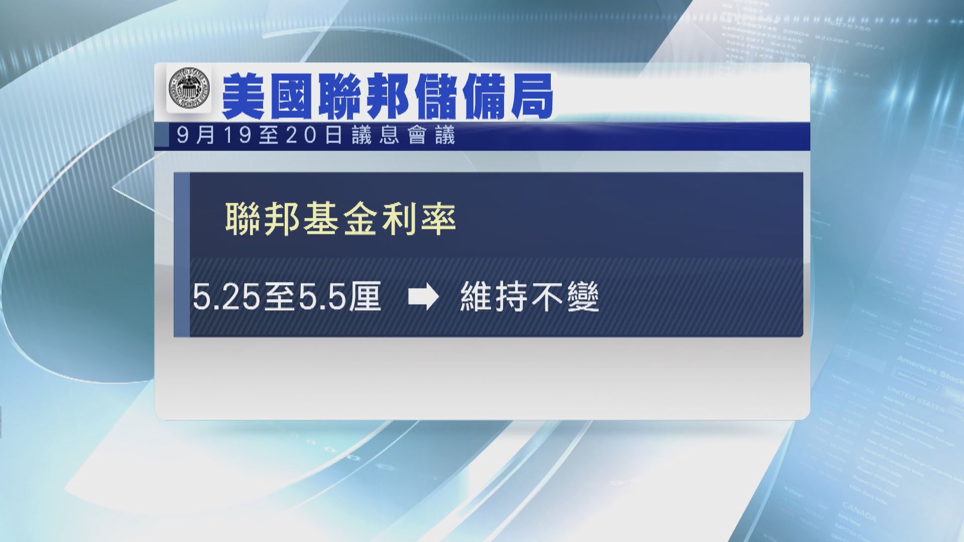 聯儲局維持利率不變 局內預測今年將再加息一次