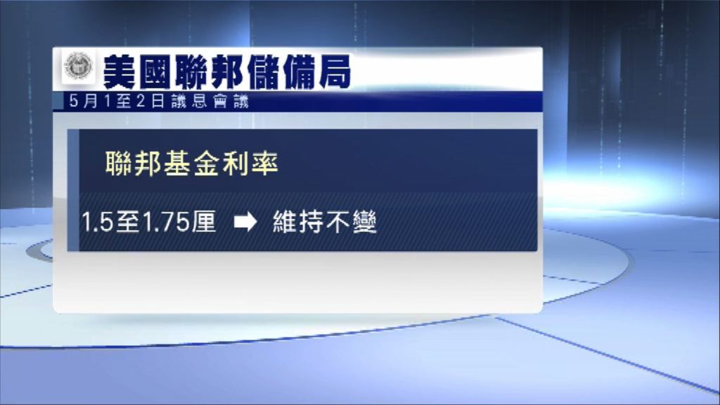 聯儲局維持利率不變　稱通脹逼近目標