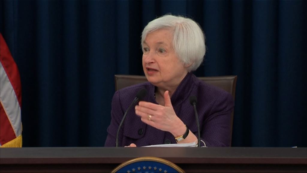 耶倫預料美國今年加息3至4次